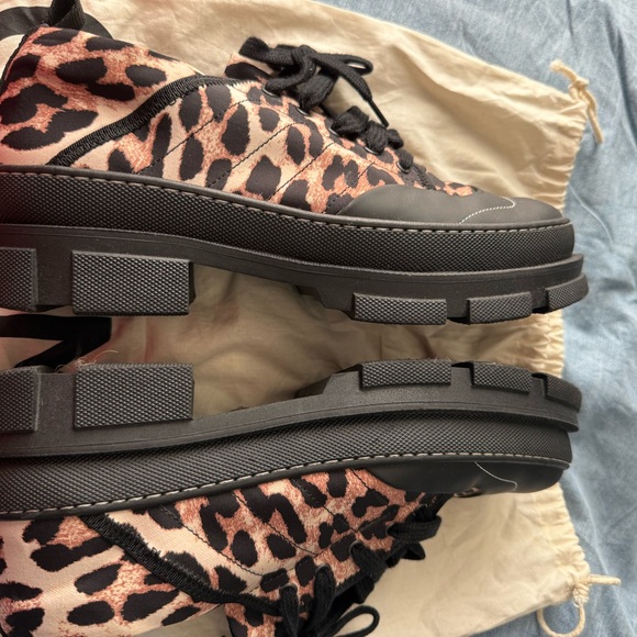 Ganni Leopard Print Nylon Sneakers (41) - Picture 3 of 6